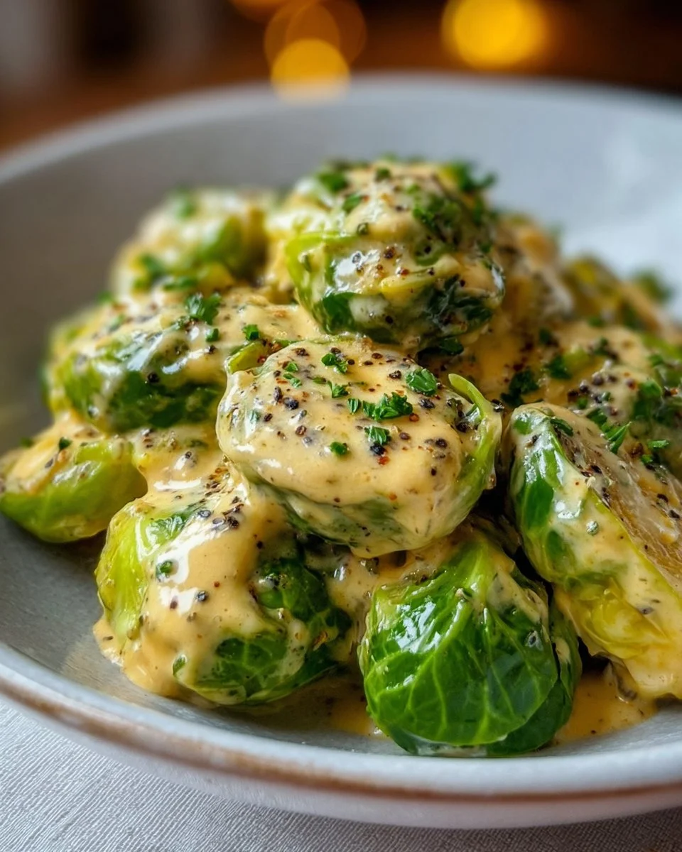 Rosenkohl in Frischkäse-Senfsauce